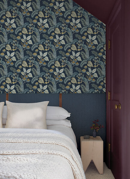 geneva-dark-blue-peacock-paradise-wallpaper-york-wallcoverings-4173-27643 - York Wallcoverings Wallpaper