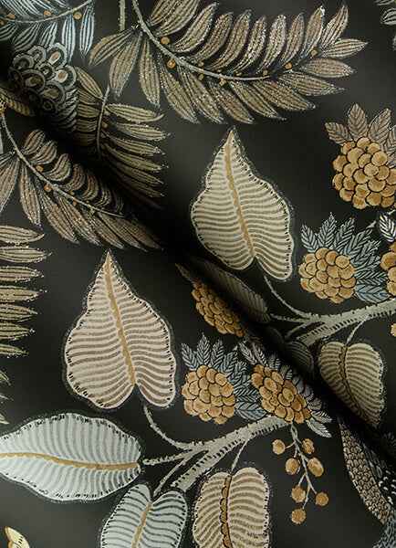 Geneva Black Peacock Paradise Wallpaper - York Wallcoverings - 4173-27646 - York Wallcoverings Wallpaper