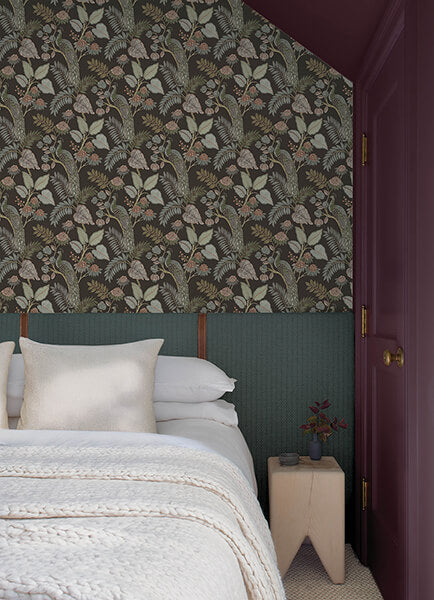 geneva-chocolate-peacock-paradise-wallpaper-york-wallcoverings-4173-27647 - York Wallcoverings Wallpaper