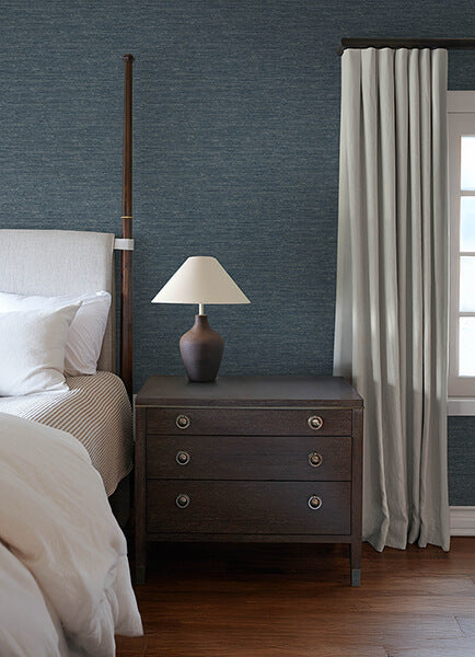 roderick-dark-blue-textured-wallpaper-york-wallcoverings-4173-27649 - York Wallcoverings Wallpaper