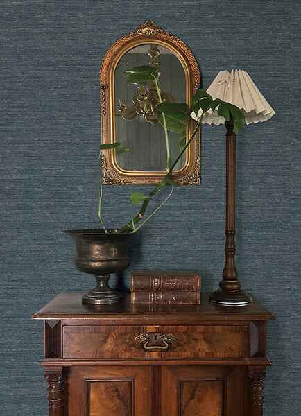 Roderick Dark Blue Textured Wallpaper - York Wallcoverings - 4173-27649 - York Wallcoverings Wallpaper