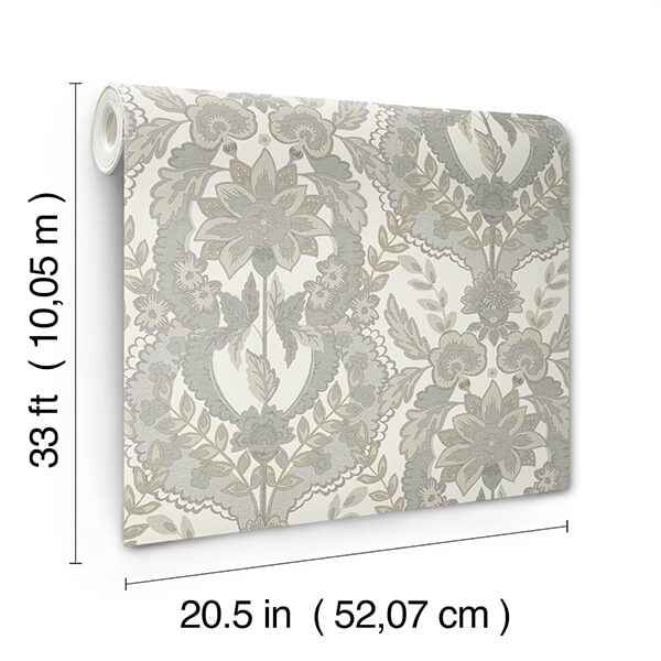 Collins Light Blue Damask Wallpaper - York Wallcoverings - 4173-27655 - York Wallcoverings Wallpaper