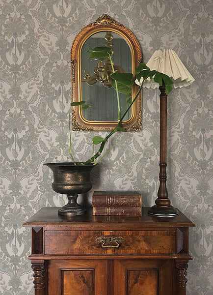 Collins Light Blue Damask Wallpaper - York Wallcoverings - 4173-27655 - York Wallcoverings Wallpaper