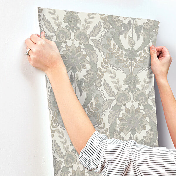 collins-light-blue-damask-wallpaper-york-wallcoverings-4173-27655 - York Wallcoverings Wallpaper