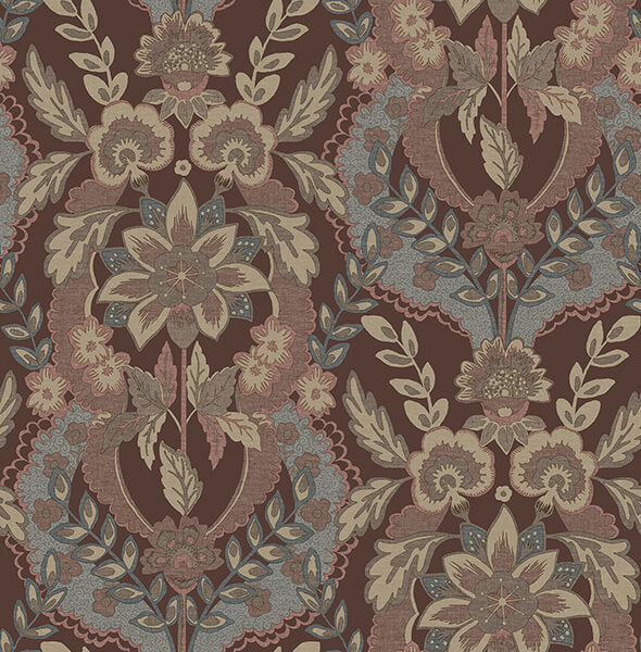 collins-plum-damask-wallpaper-york-wallcoverings-4173-27656 - York Wallcoverings Wallpaper