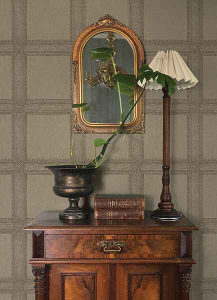 Moorland Chestnut Wood Panel Wallpaper - York Wallcoverings - 4173-27657