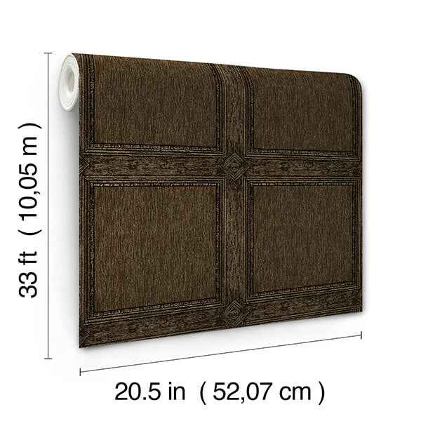 Moorland Dark Brown Wood Panel Wallpaper - York Wallcoverings - 4173-27659 - York Wallcoverings Wallpaper