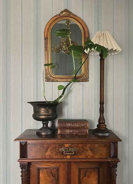Ames Light Blue Linen Stripe Wallpaper - York Wallcoverings - 4173-27660 - York Wallcoverings Wallpaper