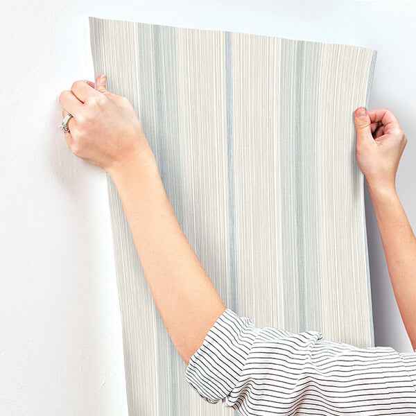 Ames Light Blue Linen Stripe Wallpaper - York Wallcoverings - 4173-27660 - York Wallcoverings Wallpaper