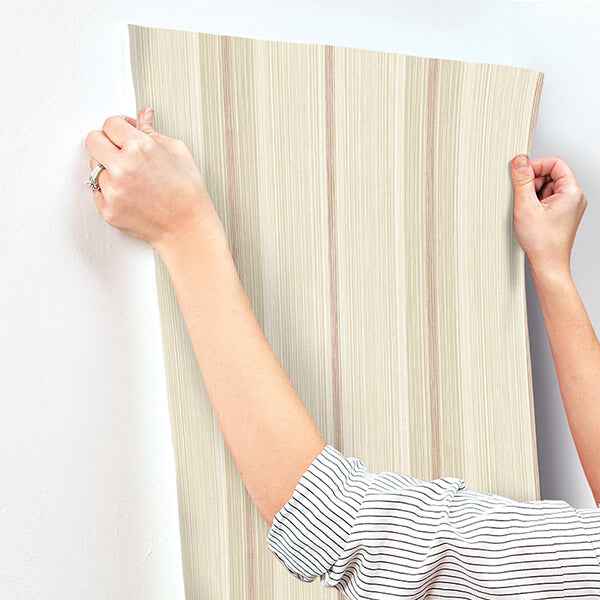 Ames Red Linen Stripe Wallpaper - York Wallcoverings - 4173-27663 - York Wallcoverings Wallpaper