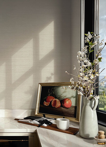 mycroft-pearl-grasscloth-wallpaper-york-wallcoverings-4173-82100 - York Wallcoverings Wallpaper