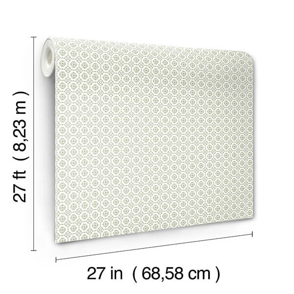 priti-sage-floral-grid-wallpaper-york-wallcoverings-vp1332 - York Wallcoverings Wallpaper