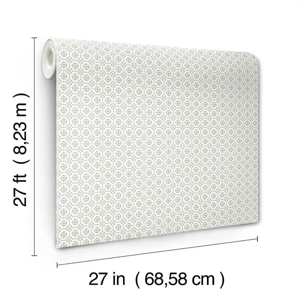 priti-grey-floral-grid-wallpaper-york-wallcoverings-vp1334 - York Wallcoverings Wallpaper
