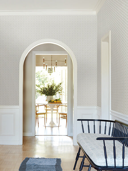 priti-grey-floral-grid-wallpaper-york-wallcoverings-vp1334 - York Wallcoverings Wallpaper