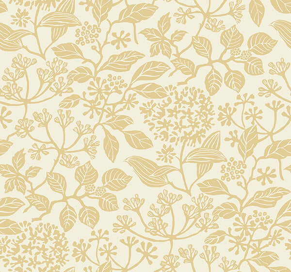 rowen-honey-botanical-wallpaper-york-wallcoverings-vp1341 - York Wallcoverings Wallpaper