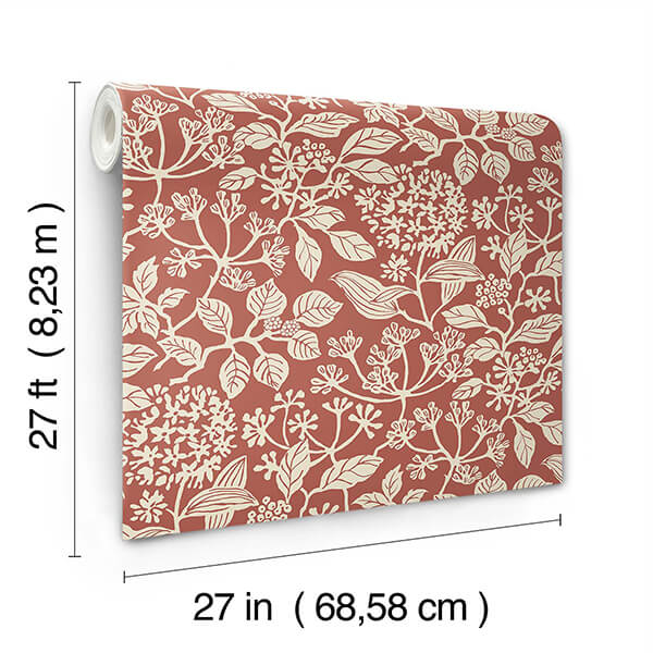 rowen-ruby-botanical-wallpaper-york-wallcoverings-vp1342 - York Wallcoverings Wallpaper