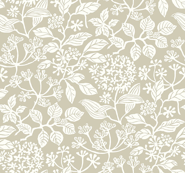 rowen-taupe-botanical-wallpaper-york-wallcoverings-vp1344 - York Wallcoverings Wallpaper