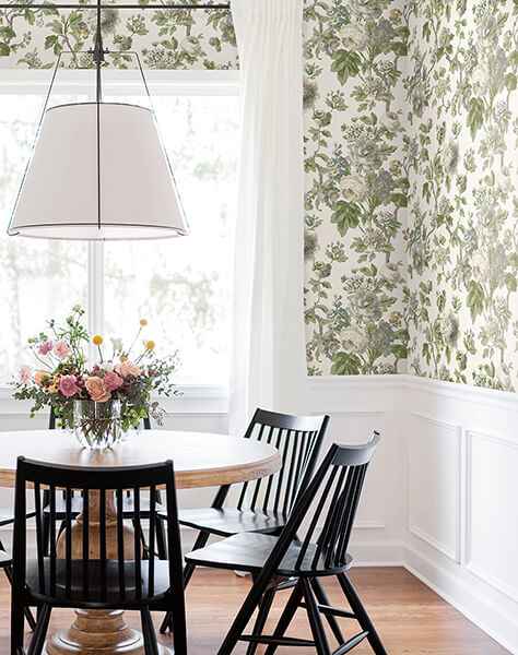 Beatrix Neutral Vintage Floral Wallpaper - York Wallcoverings - VP1353 - York Wallcoverings Wallpaper
