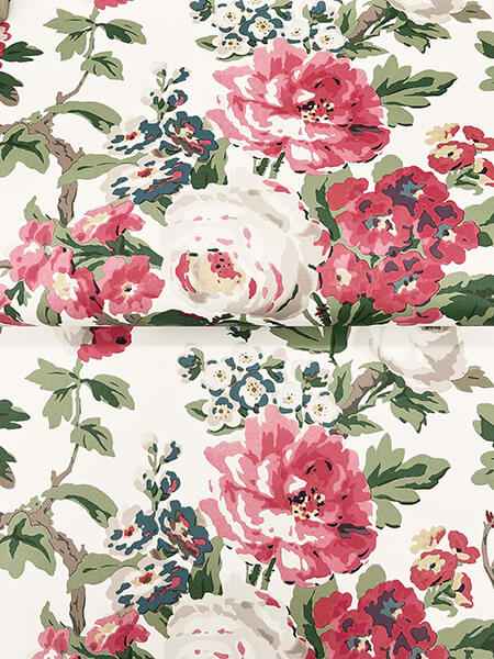 Beatrix Fuchsia Vintage Floral Wallpaper - York Wallcoverings - VP1355 - York Wallcoverings Wallpaper