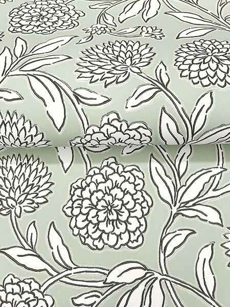 Chatsworth Garden Light Green Floral Trail Wallpaper - York Wallcoverings - VP1362 - York Wallcoverings Wallpaper