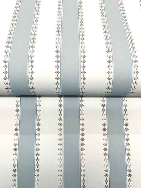 Tilford Light Blue Awning Stripe Wallpaper - York Wallcoverings - VP1371 - York Wallcoverings Wallpaper
