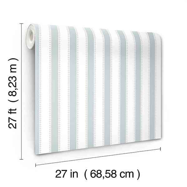 Tilford Light Blue Awning Stripe Wallpaper - York Wallcoverings - VP1371 - York Wallcoverings Wallpaper