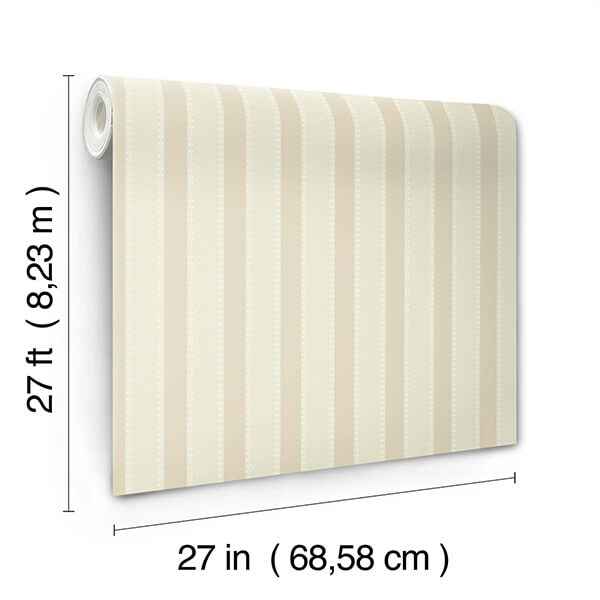 Tilford Neutral Awning Stripe Wallpaper - York Wallcoverings - VP1374 - York Wallcoverings Wallpaper