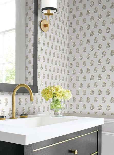 Sylvie Neutral Floral Wallpaper - York Wallcoverings - VP1382 - York Wallcoverings Wallpaper