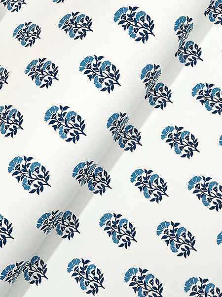 Sylvie Blue Floral Wallpaper - York Wallcoverings - VP1384 - York Wallcoverings Wallpaper