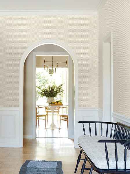 Brioni Butter Floral Stamp Wallpaper - York Wallcoverings - VP1392 - York Wallcoverings Wallpaper
