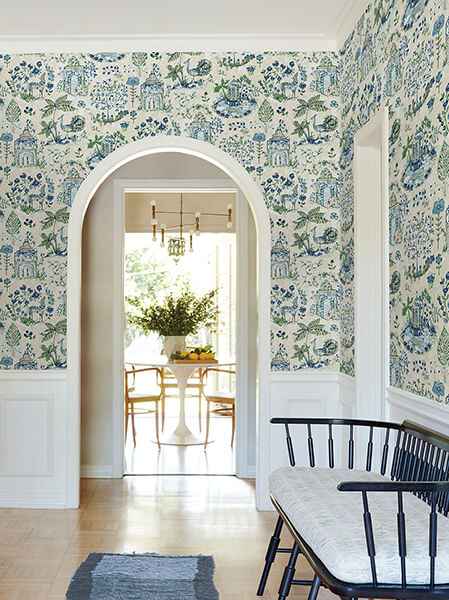 Parc Sapphire Garden Dreams Wallpaper - York Wallcoverings - VP1402 - York Wallcoverings Wallpaper