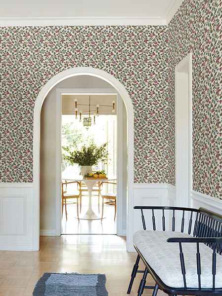 Framboise Merlot Berry Vines Wallpaper - York Wallcoverings - VP1411 - York Wallcoverings Wallpaper