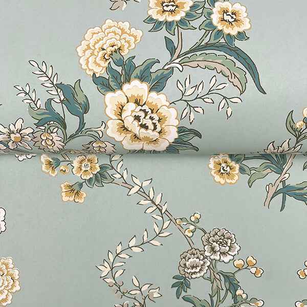 Genevieve Harbor Blue Floral Trail Wallpaper - York Wallcoverings - VP1422 - York Wallcoverings Wallpaper