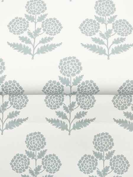 Souci Light Blue Marigolds Wallpaper - York Wallcoverings - VP1431 - York Wallcoverings Wallpaper