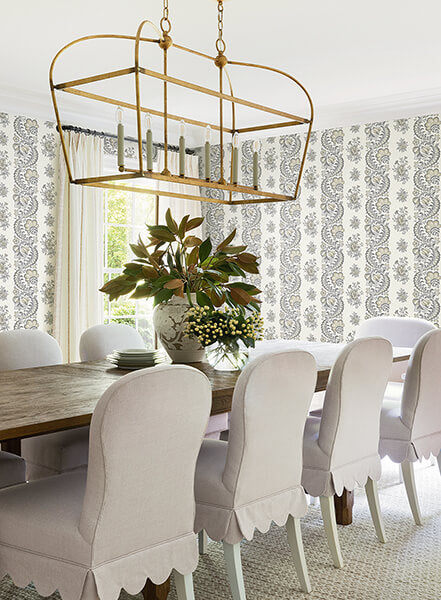 beaumont-charcoal-floral-stripe-wallpaper-york-wallcoverings-vp1303 - York Wallcoverings Wallpaper