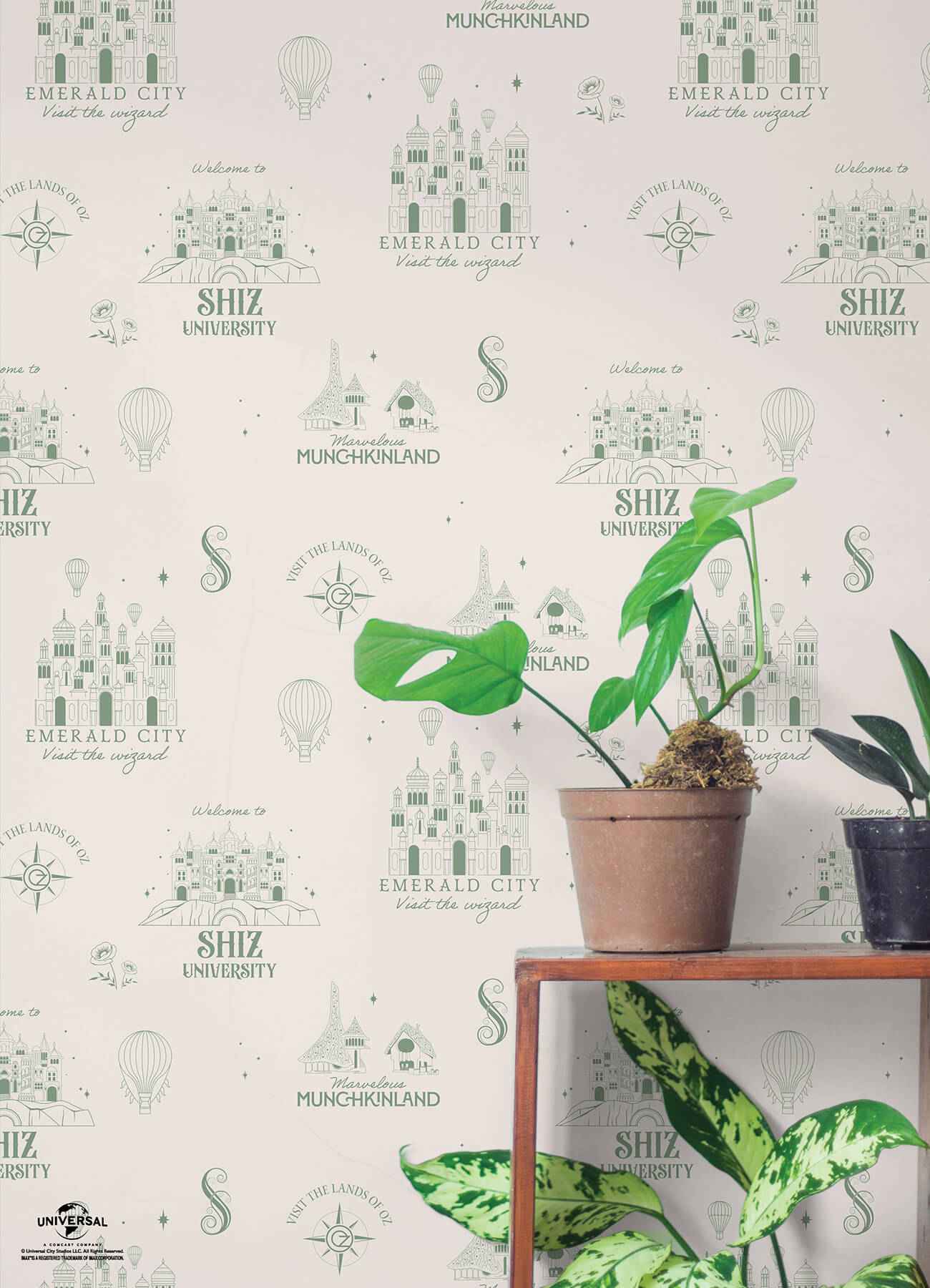 Wicked Land of Oz Green Peel and Stick Wallpaper - York Wallcoverings - RMWS1308 - York Wallcoverings Wallpaper