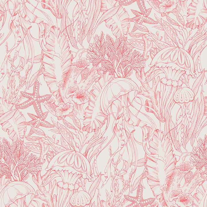 Under the Sea Coral Peel and Stick Wallpaper - York Wallcoverings - NUS6496