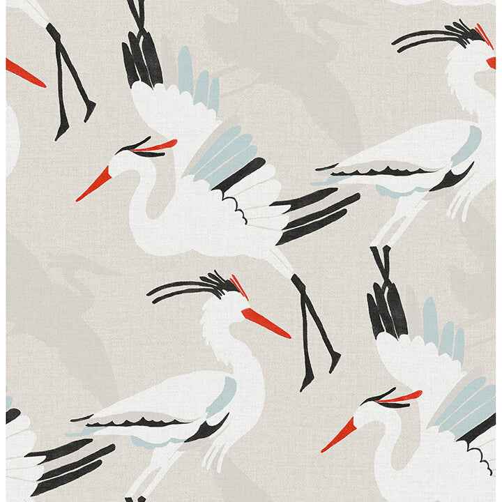 Coastal Wings Tan Peel and Stick Wallpaper - York Wallcoverings - NUS6500