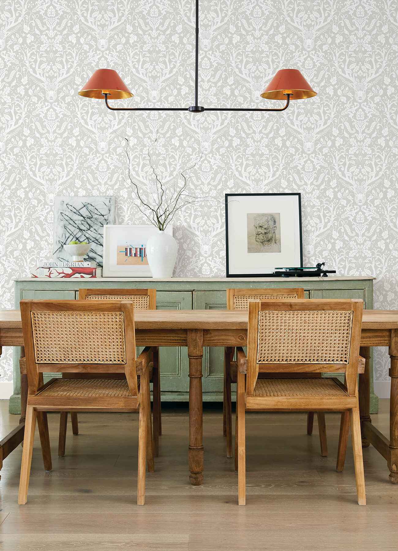 Kiwassa Grey Antler Damask Wallpaper - York Wallcoverings - 4169-12701 - York Wallcoverings Wallpaper