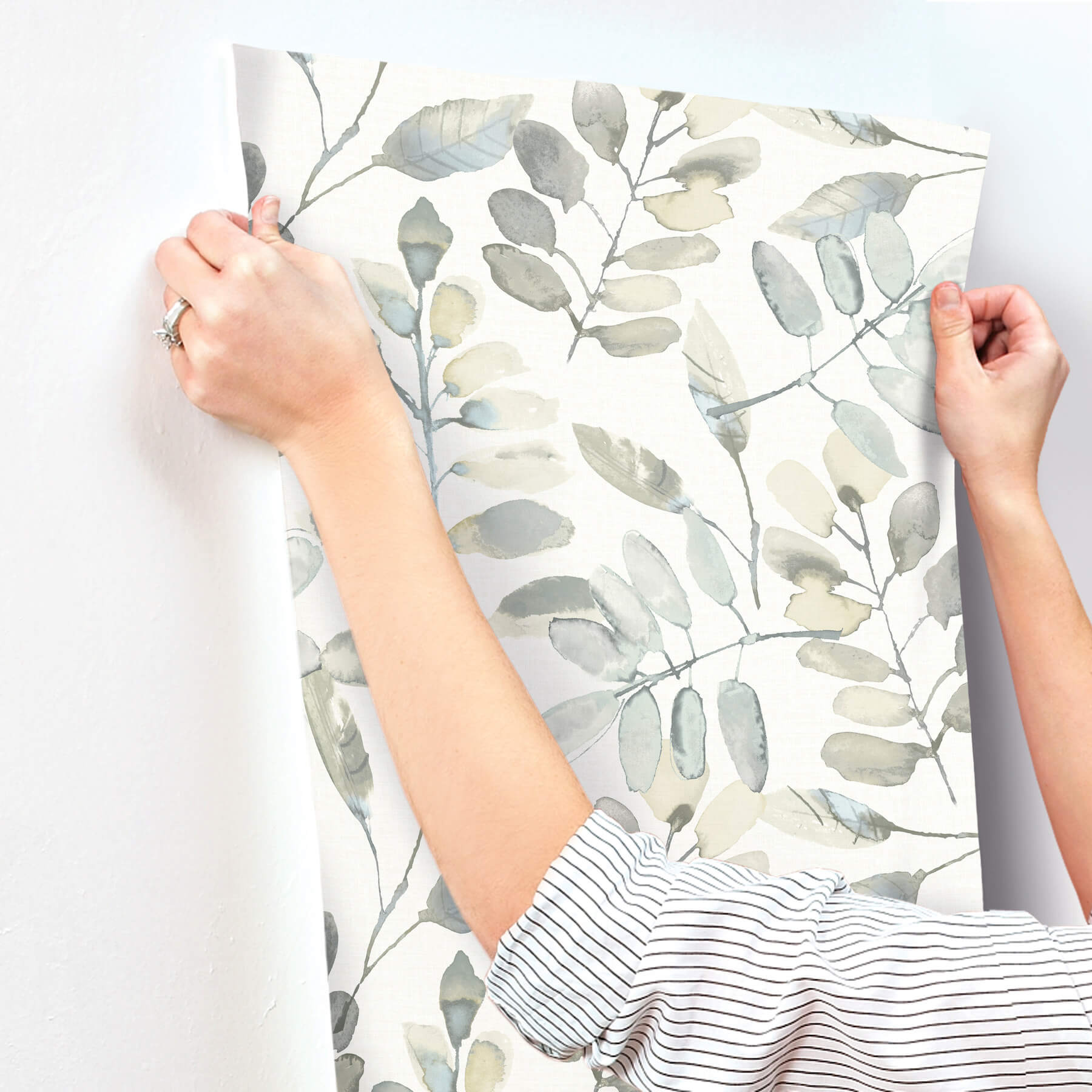 pinnate-grey-leaves-wallpaper-york-wallcoverings-4169-13905 - York Wallcoverings Wallpaper