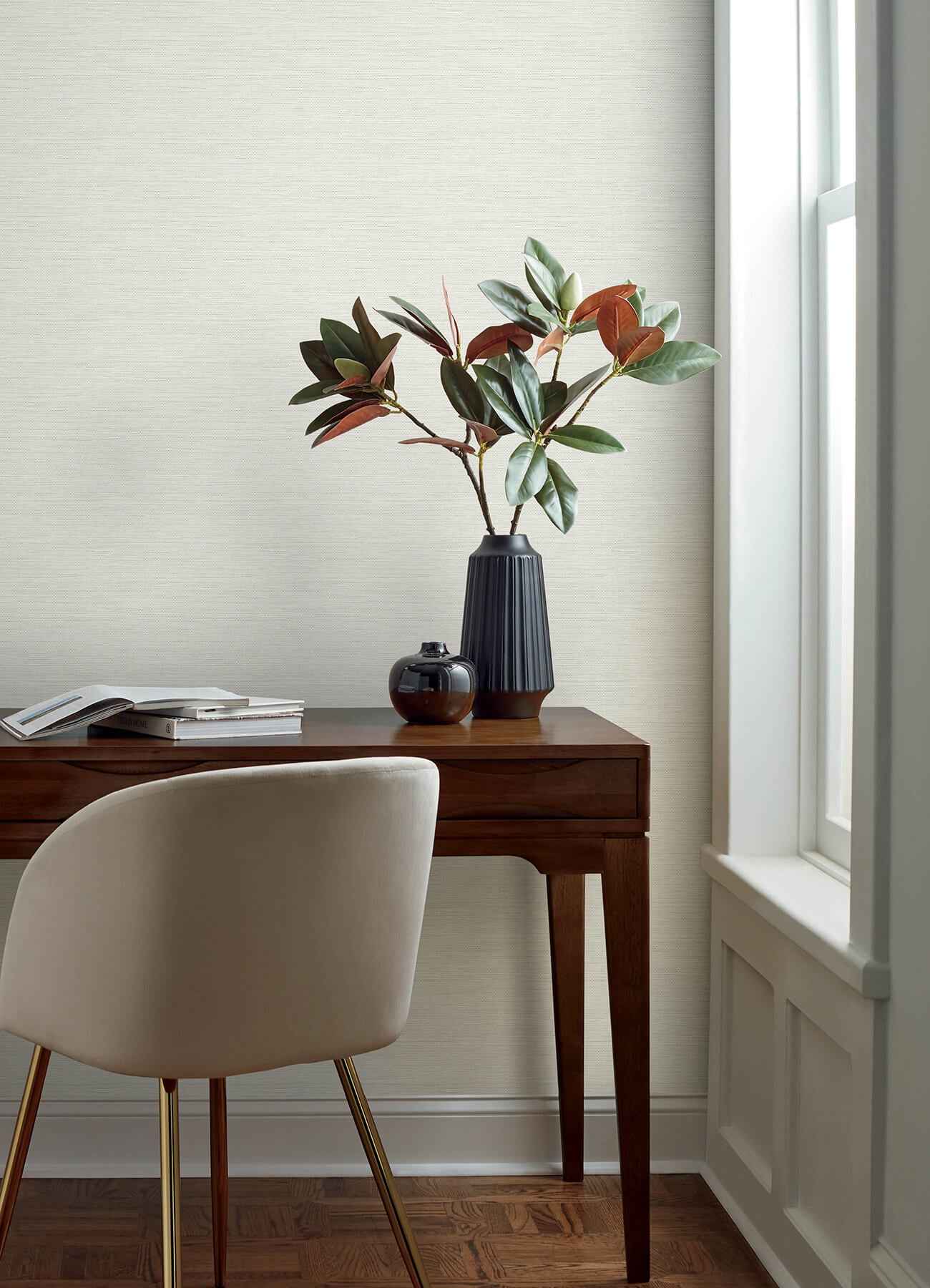Agave Light Grey Faux Grasscloth Wallpaper - York Wallcoverings - 4169-24281 - York Wallcoverings Wallpaper