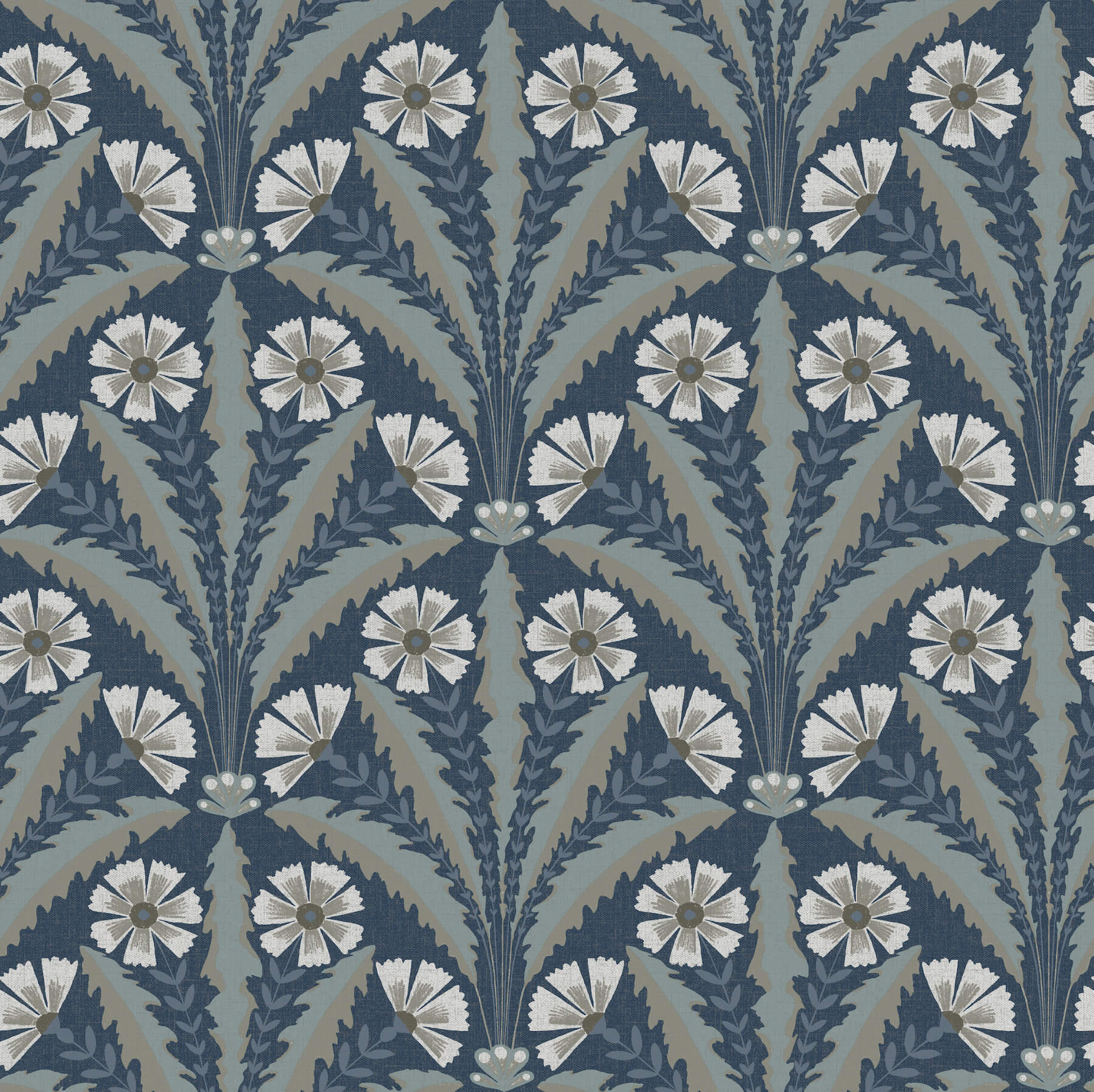 tap-root-dark-blue-floral-damask-wallpaper-york-wallcoverings-4169-27600 - York Wallcoverings Wallpaper
