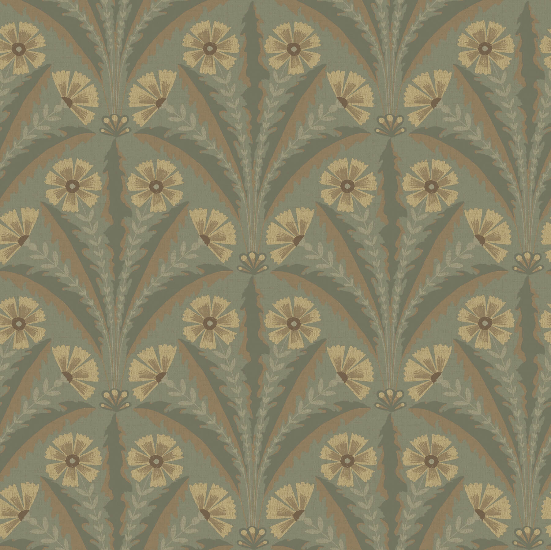 tap-root-green-floral-damask-wallpaper-york-wallcoverings-4169-27604 - York Wallcoverings Wallpaper