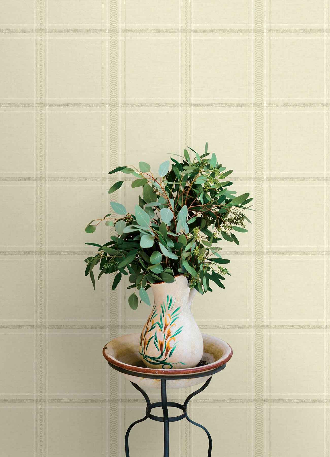 Auberge Ivory Plaid Wallpaper - York Wallcoverings - 4169-27607 - York Wallcoverings Wallpaper