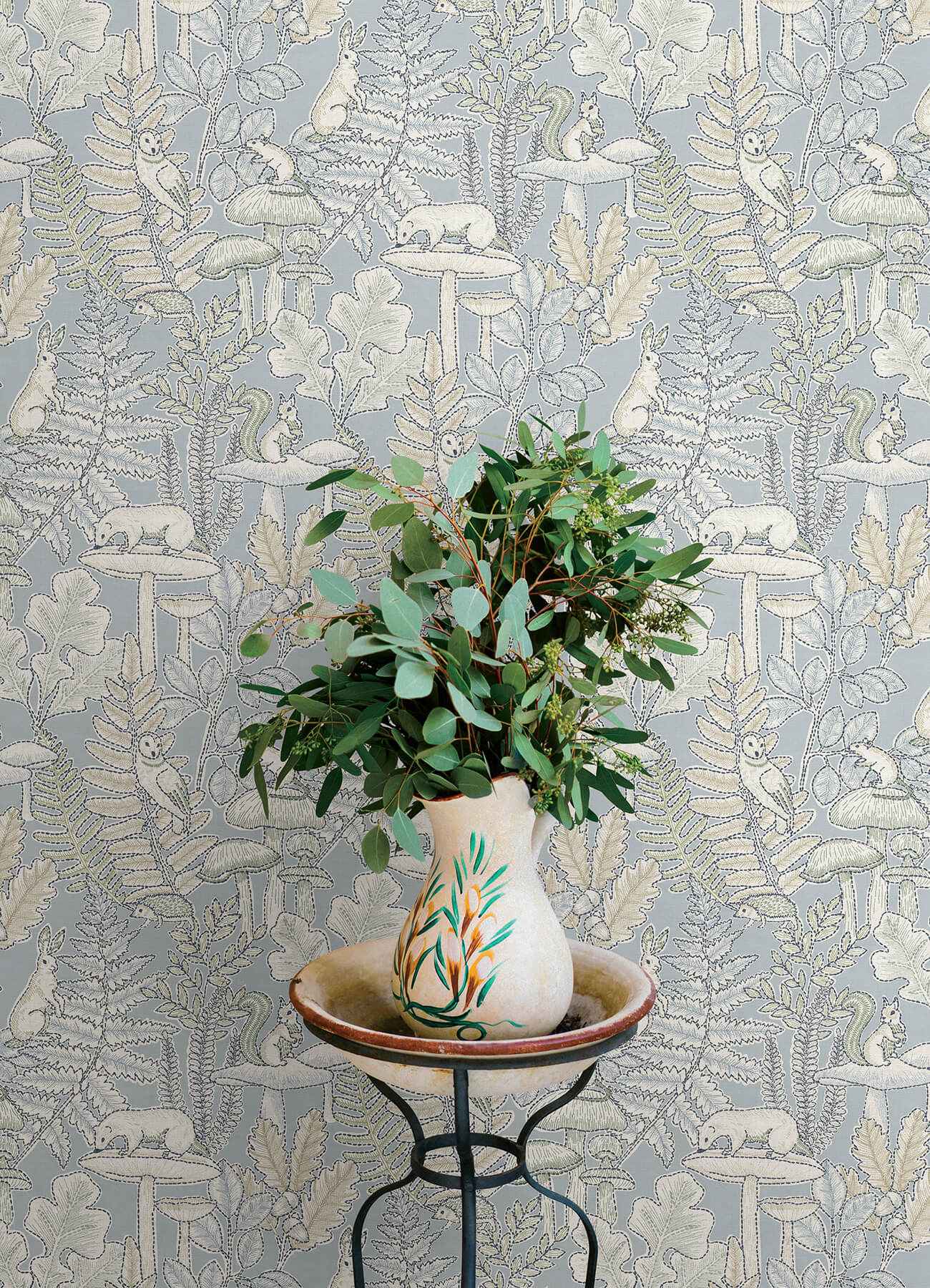 Holt Light Blue Woodland Wallpaper - York Wallcoverings - 4169-83102