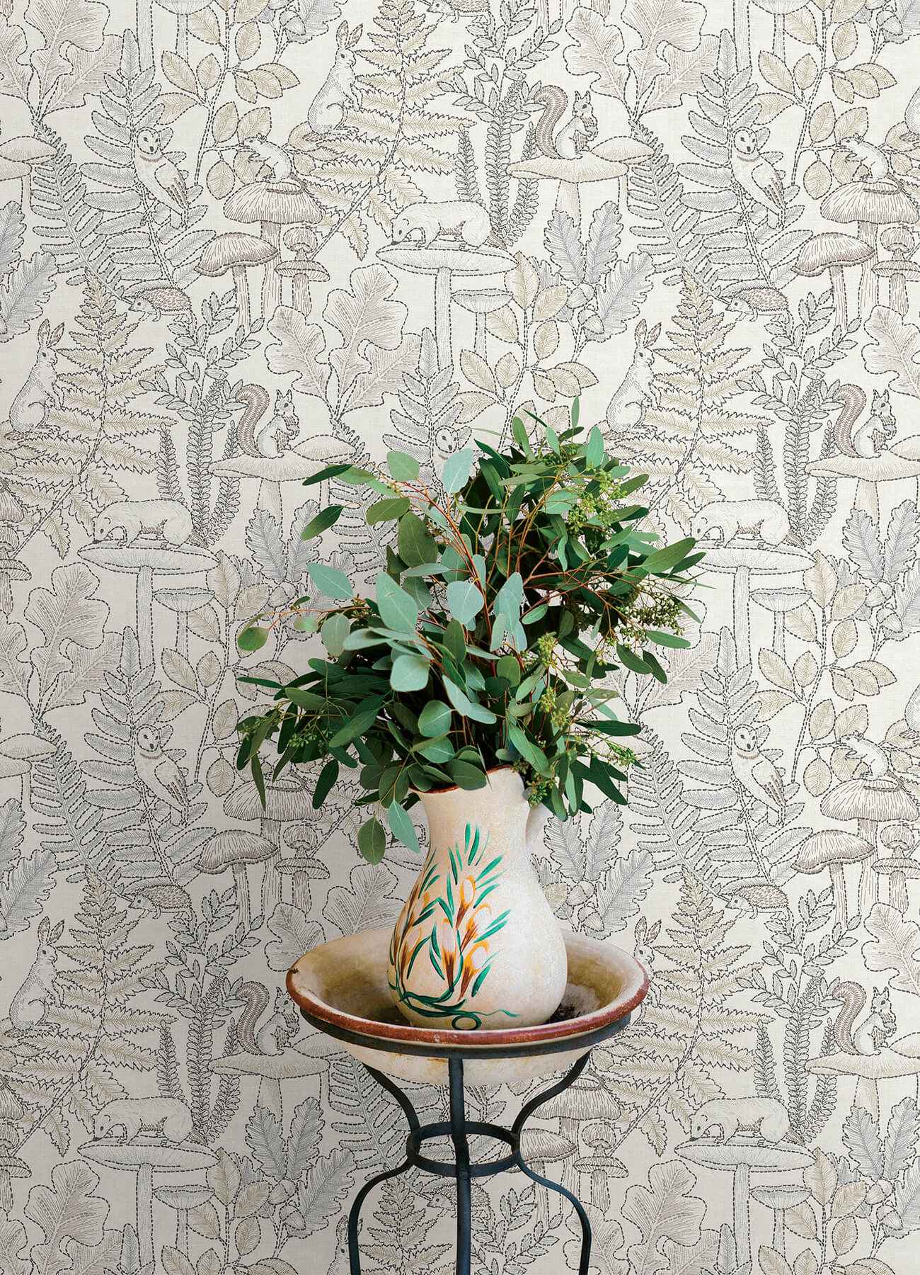 Holt Neutral Woodland Wallpaper - York Wallcoverings - 4169-83103