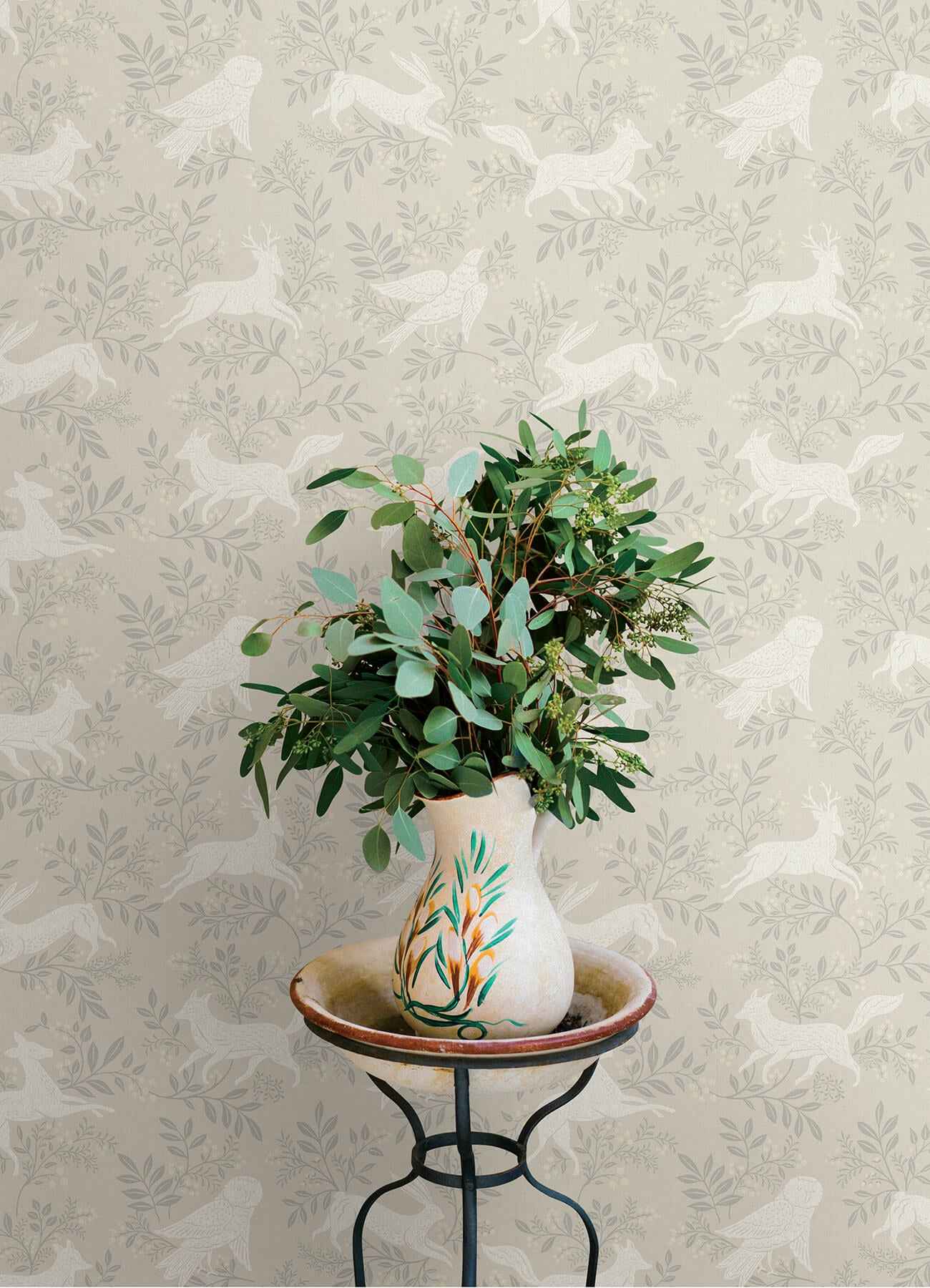 Revelry Taupe Forest Frolic Wallpaper - York Wallcoverings - 4169-83112