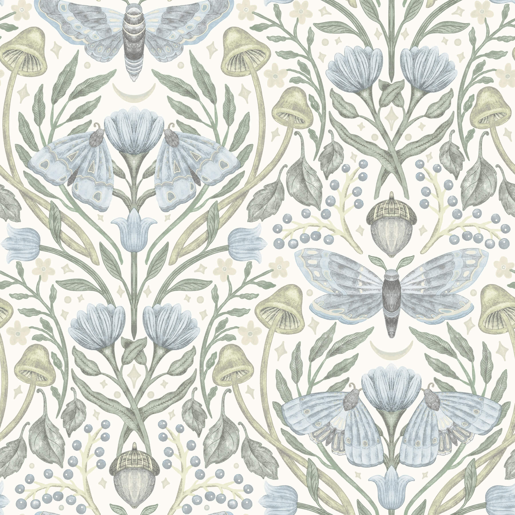 mystic-moth-sky-blue-forest-magic-wallpaper-york-wallcoverings-4169-83117 - York Wallcoverings Wallpaper