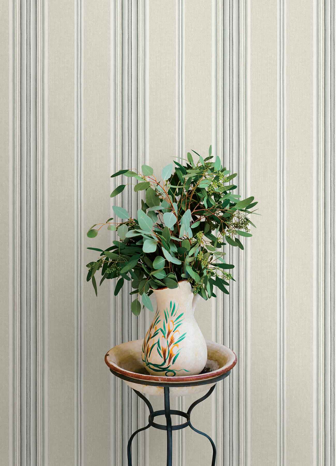 Calvados Turquoise Linen Stripe Wallpaper - York Wallcoverings - 4169-83122 - York Wallcoverings Wallpaper