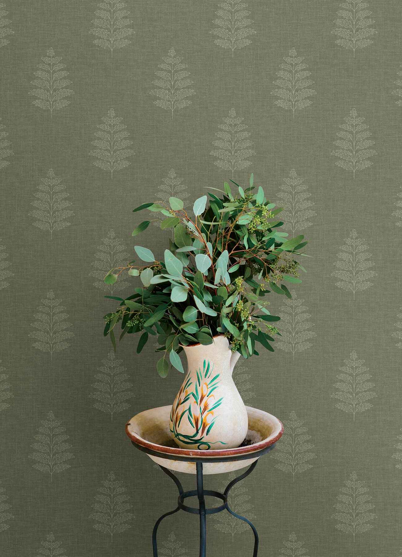 Frond Dark Green Leaf Wallpaper - York Wallcoverings - 4169-83126 - York Wallcoverings Wallpaper